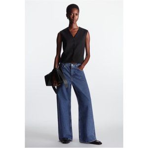 COS wide leg full length jeans in blue